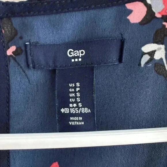 GAP Navy Blue Tank Top with Flowers, Square Tank Top, Layering Tank, Size Small - Picture 7 of 16